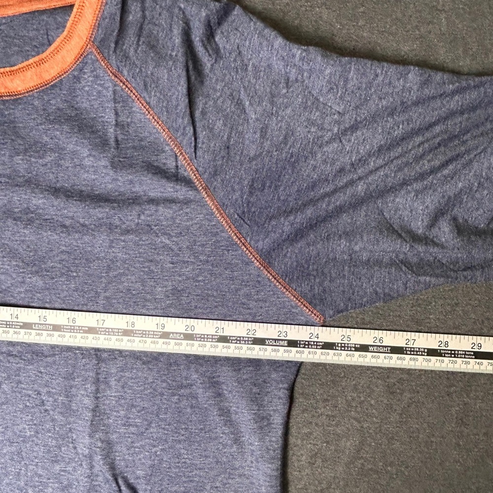 SAILWIND Mens Long Sleeve Henley Shirt XL Blue Orange Contrast Stitching NWT - Picture 7 of 8